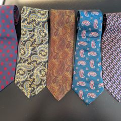 5 Designer Silk Ties, Christian Dior, Michelsons & Zazzi Bundle