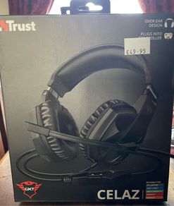 Trust Celaz Gaming Headset, model GXT 412, over-ear design, multiplatform compatibility, fold-away microphone. RRP 50 These items are brand new from an Irish retailer and the prices were taken from the box or their website