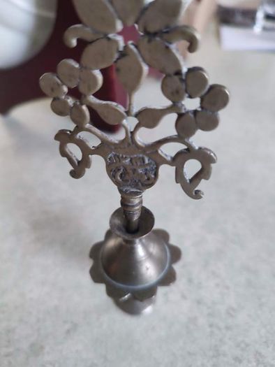 Kohl bottle in nickel plated metal Beaute Small, Eye Liner Powder Box ,kohl bottle in nickel,plated metal from the early 20th century decorated with a tree of life.