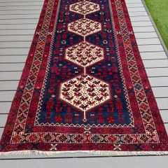 Striking Persian Malayer Runner | Hand-Knotted Wool | 367cm X 152cm