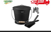 Fireplace Ash Bucket Set 9.8L with Lid