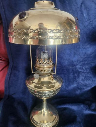 Parisian vintage oillamps . polished. 19 inches .