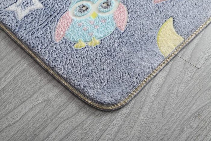 Area Rug Glow in The Dark Large Soft Rug for Bedroom Living Room Washable Carpet Home Decor Grey Owl 120x60cm (FREE POSTAGE)