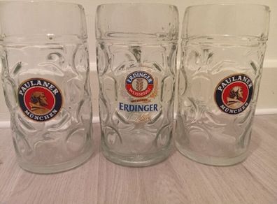 Original Erdinger Weissbrau 1litre Beer Glasses