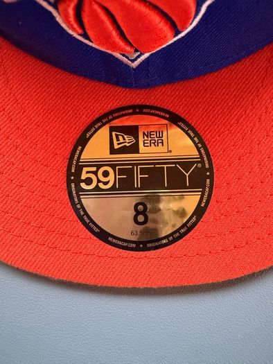 New York Knicks Mens Team Classic New Era 59Fifty Flat Brim Hat Size 8 - NBA Basketball Cap