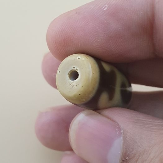Vintage Unique Pattern Himalayan Tibetan Agate Dzi Bead Amulet