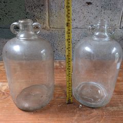 Antique glass whiskey bottles
