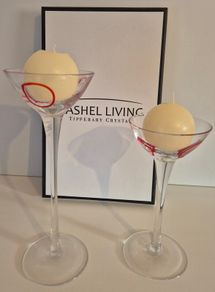 Cashel Living by Tipperary Crystal Candleholders including candles