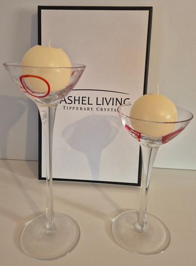 Cashel Living by Tipperary Crystal Candleholders including candles