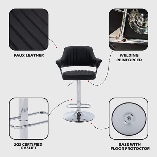 Modern Emper Padded Swivel Faux Leather Breakfast Kitchen Bar Stool Pub Barstool MULTIPLE COLOURS AVAILABLE (FREE POSTAGE)