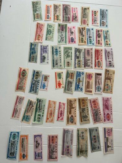 50PCS Food Coupon, China Different Real Food Banknotes, Mix Grade Lot Chinese Old Rice Bill Meat Banknote