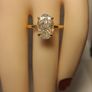 Yellow Gold plated Sterling Silver 3ct. Oval brilliant Diamond Simulant Ring Image 8
