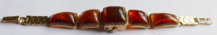 Vintage womens amber cocktail watch. Russian Watch Ladies CHAIKA