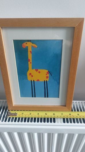 Lovely Set of Three Framed Prints of Brightly Coloured Artworks of Animals in a Naive And Fun Style Perfect for a Baby Nursery or Kids Bedroom