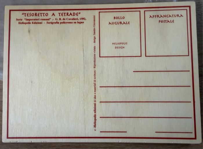 Vintage Antique Collectors Italian Wooden Postcard