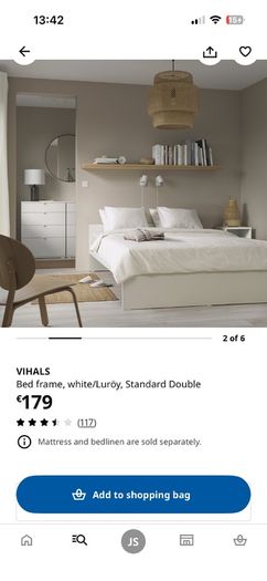 IKEA Vihals Double Bed Frame
