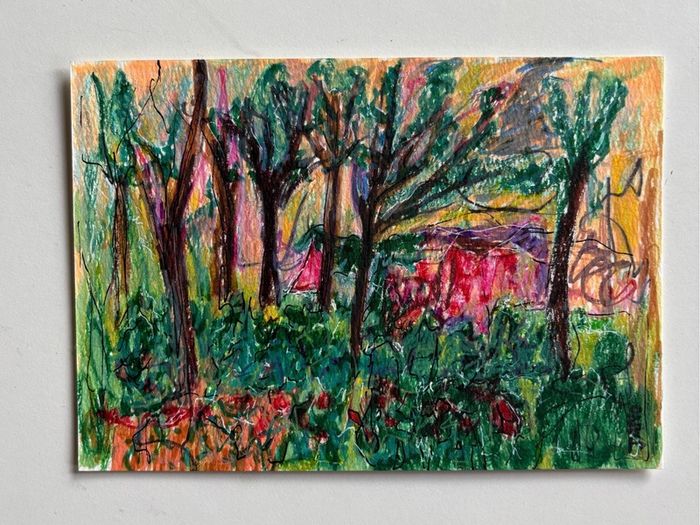Original Art Fauvist Art Fauvist Forest landscape