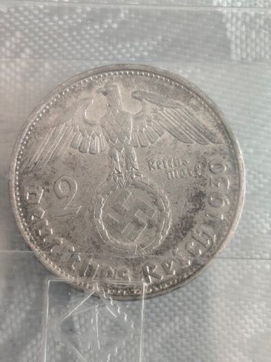2 Reichsmarks WW2 silver German coins