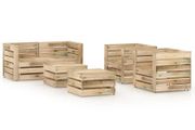 Piece Garden Lounge Set Green Impregnated Pinewood