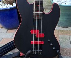 ESP LTD Frank Bello Signature Bass. Custom Satin Black & Red