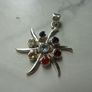 925 Silver Chakra Style 7 Stone Starburst Pendant Amethyst, Garnet, Peridot, Topaz etc. Image 3