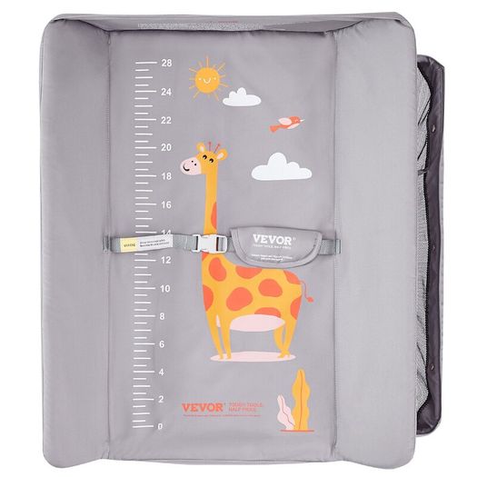 Baby Changing Table, Folding Diaper Changing Station with Lockable Wheels, Portable Changing Table 3-level Adjustable Heights, with Storage Basket & Hanging Racks for Newborns & Infant