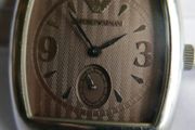 Vintage EMPORIO ARMANI Analog Leather Brown Watch 50 meters/5 ATM