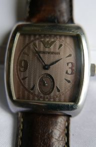 Vintage EMPORIO ARMANI Analog Leather Brown Watch 50 meters/5 ATM