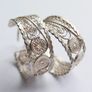 Vintage Sterling Silver Filigree Hoop Earrings Image 8