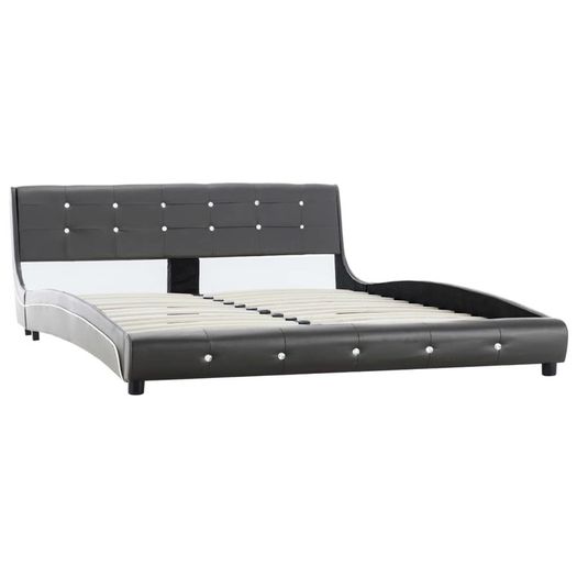 Bed Frame Grey Faux Leather 150x200 cm