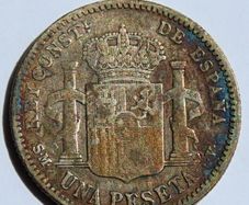 1904 Spain Silver Peseta Alfonso XIII