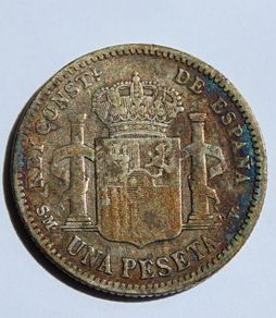 1904 Spain Silver Peseta Alfonso XIII