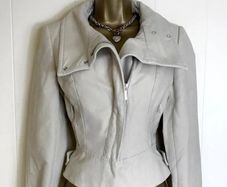 Karen Millen Beige Moleskin Biker Jacket