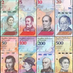 Venezuela Set 8 Pcs 2 5 10 20 50 100 200 500 Bolivares 2018 Unc Banknotes Hard To Get