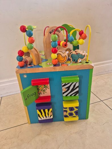Battat Zany Zoo Wooden Activity Cube