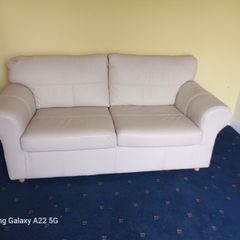 Beautiful High End Cream Italian Leather 2 Seater Sofa