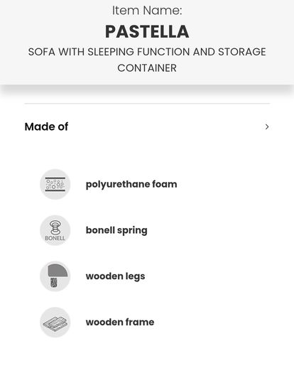 Sofa Bed. Sleeping fuction with Storage container. Comfortable sleep for your guests. High quality materials. Impeccable condition. Decorative pillows included.