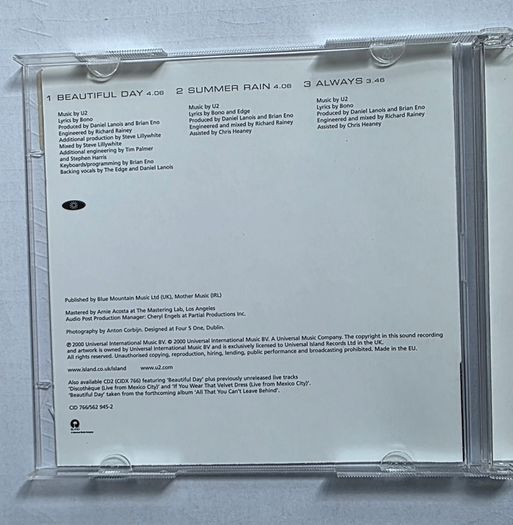 U2 - Beautiful  Day 2x CD