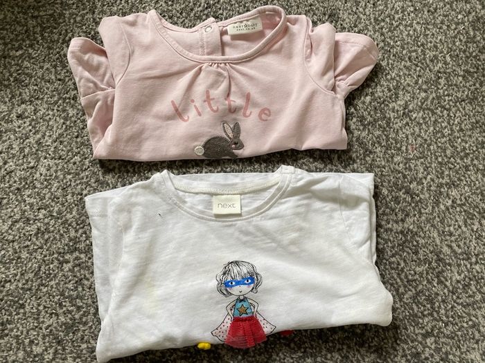 Next 2 baby girl tops: little sister and  best Sister - long sleeve shirt