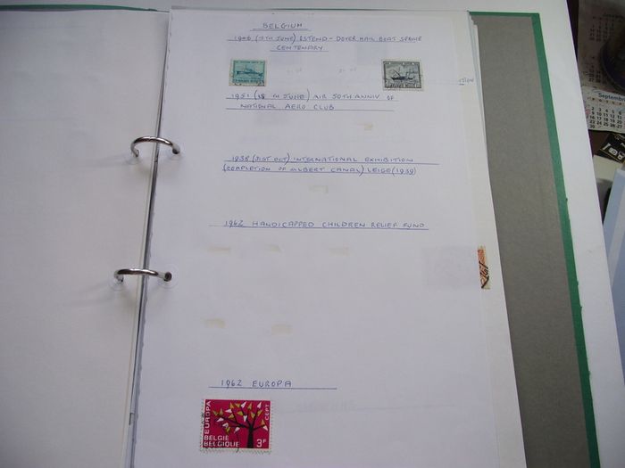 A collection of Belgian stamps on pages in binder (1893-1998)