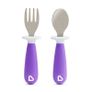 Munchkin Raise Toddler Fork and Spoon Set  12+ Months BPA Free Purple Image 2