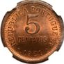 Portugal 1921 5 Cent NGC MS65RB Beautiful Gem Bu Image 3