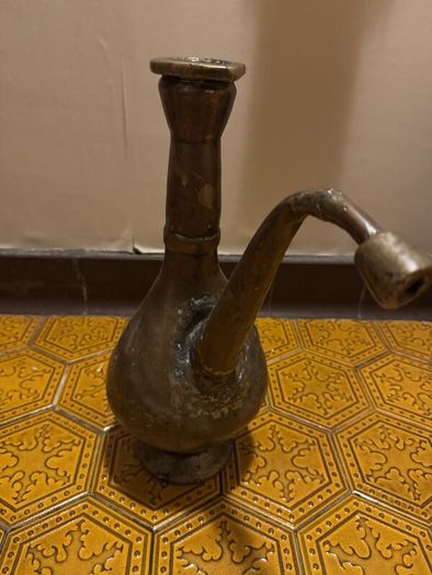 Large Vintage Brass Ewer with Long Spout, 40cm, Eastern Style
