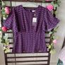 top Bnwt size 12 navy & pink short sleeve vintage inspired top Marc Angelo Image 3