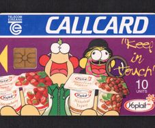 1997 Ireland 10 unit Yoplait Zig and Zag (Gemplus GEM1) Call Card Used. Telecom Eireann card number 1136.