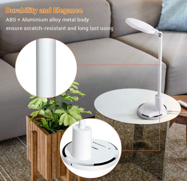 Desk Lamp, 64 pcs LEDs Eye-Caring Table Lamps, 10 Brightness Levels with 5 Lighting Modes LED Desk Light