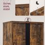 Slim Tall Vintage Brown Bookcase with Cabinet Storage Shelf Image 4