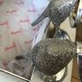 Silver Glitter High Heels Size 4 Image 2