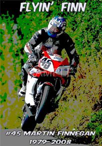 Martin Finnegan Flyin' Finn Road Racing Legend Tribute Poster Print