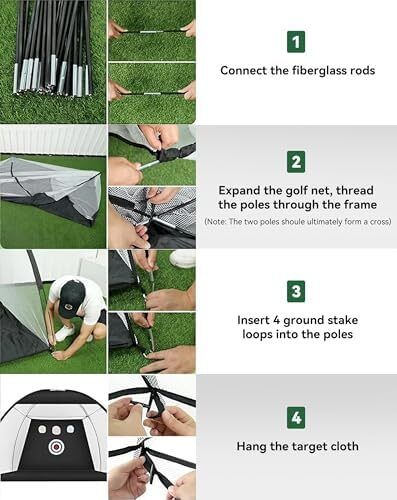 10x7ft Golf Practice Net for Backyard Driving with Triple Turf Mat 10 Practice Balls